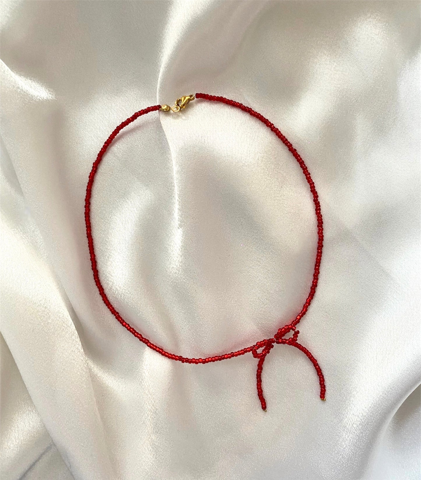 Bow Necklace Red
