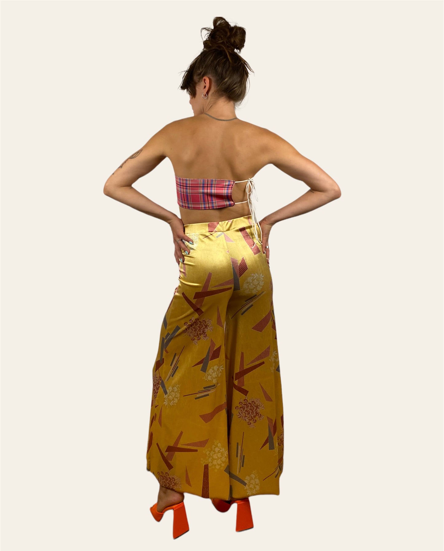 Bara Flared Velvet Pants Yellow