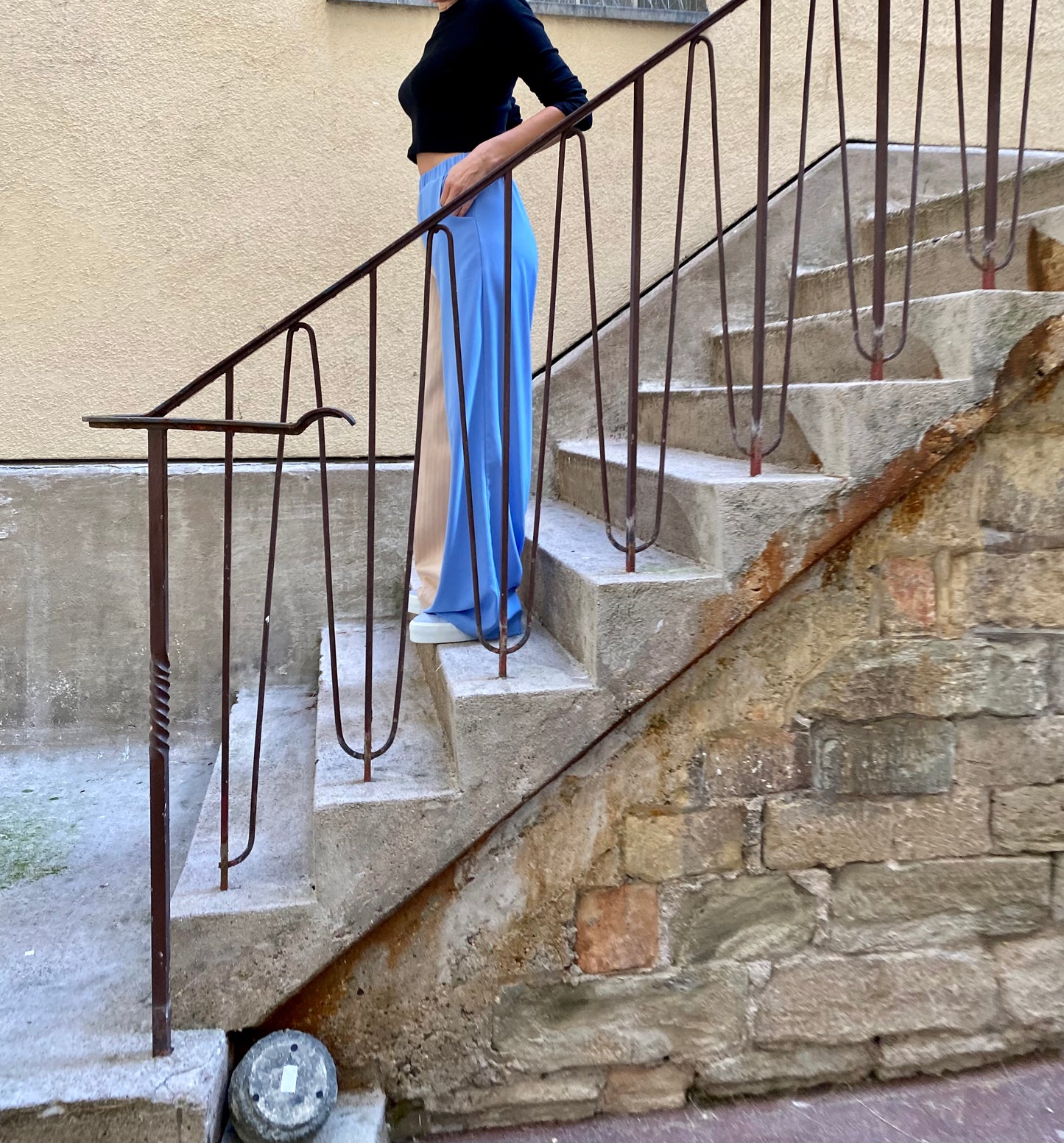 Sarah Pants Sky Blue/Beige