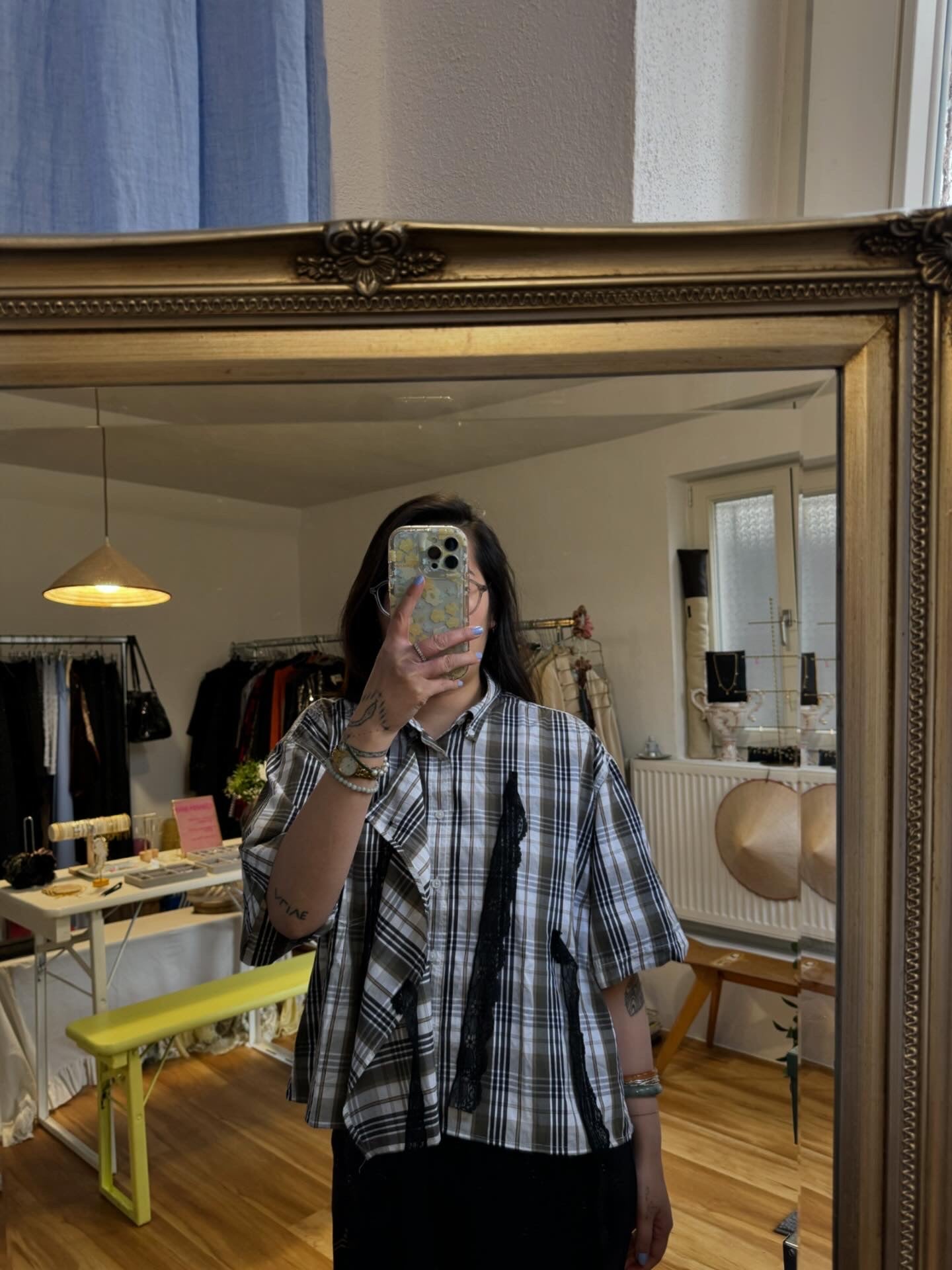 Check Shirt  White Reworked