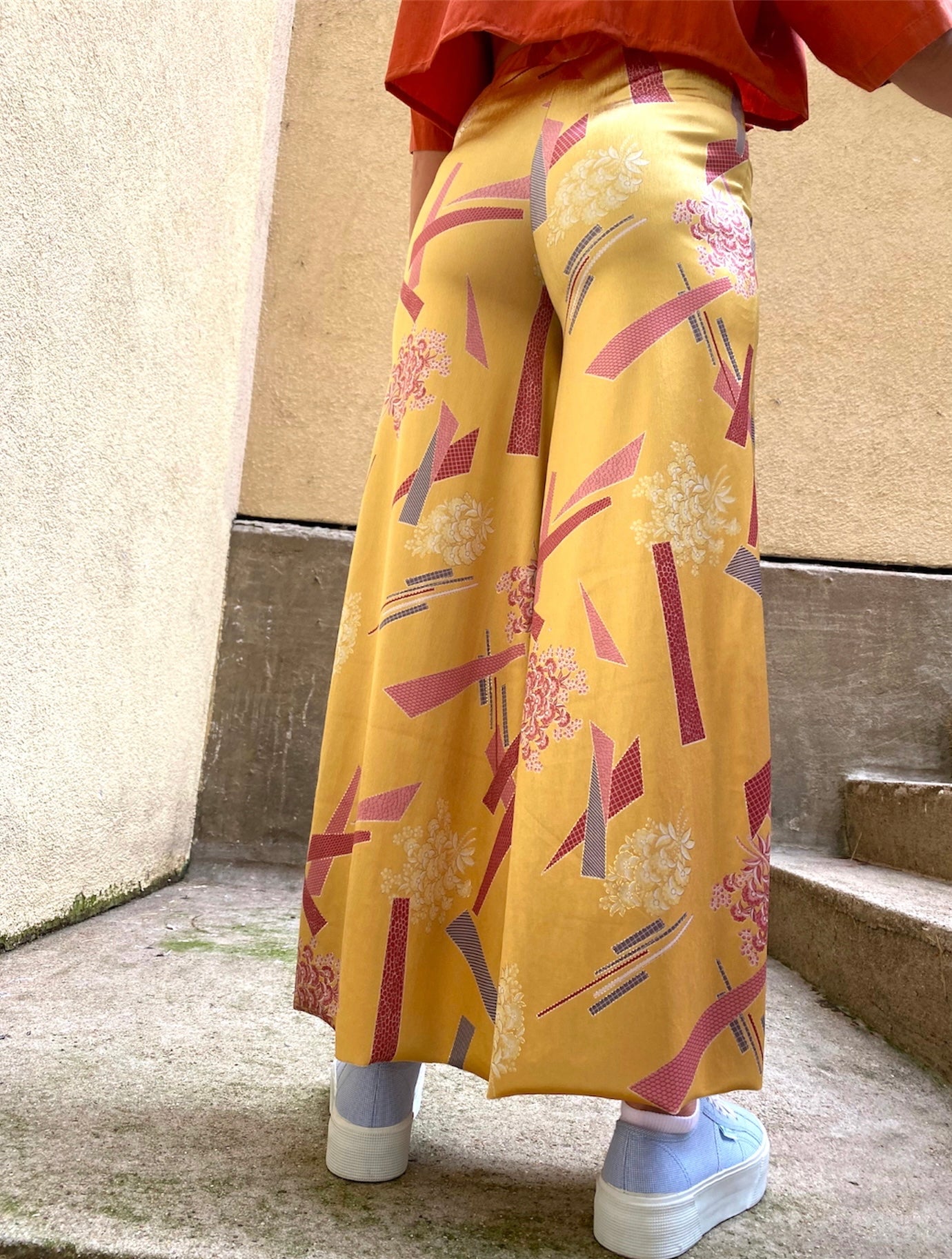 Bara Flared Velvet Pants Yellow