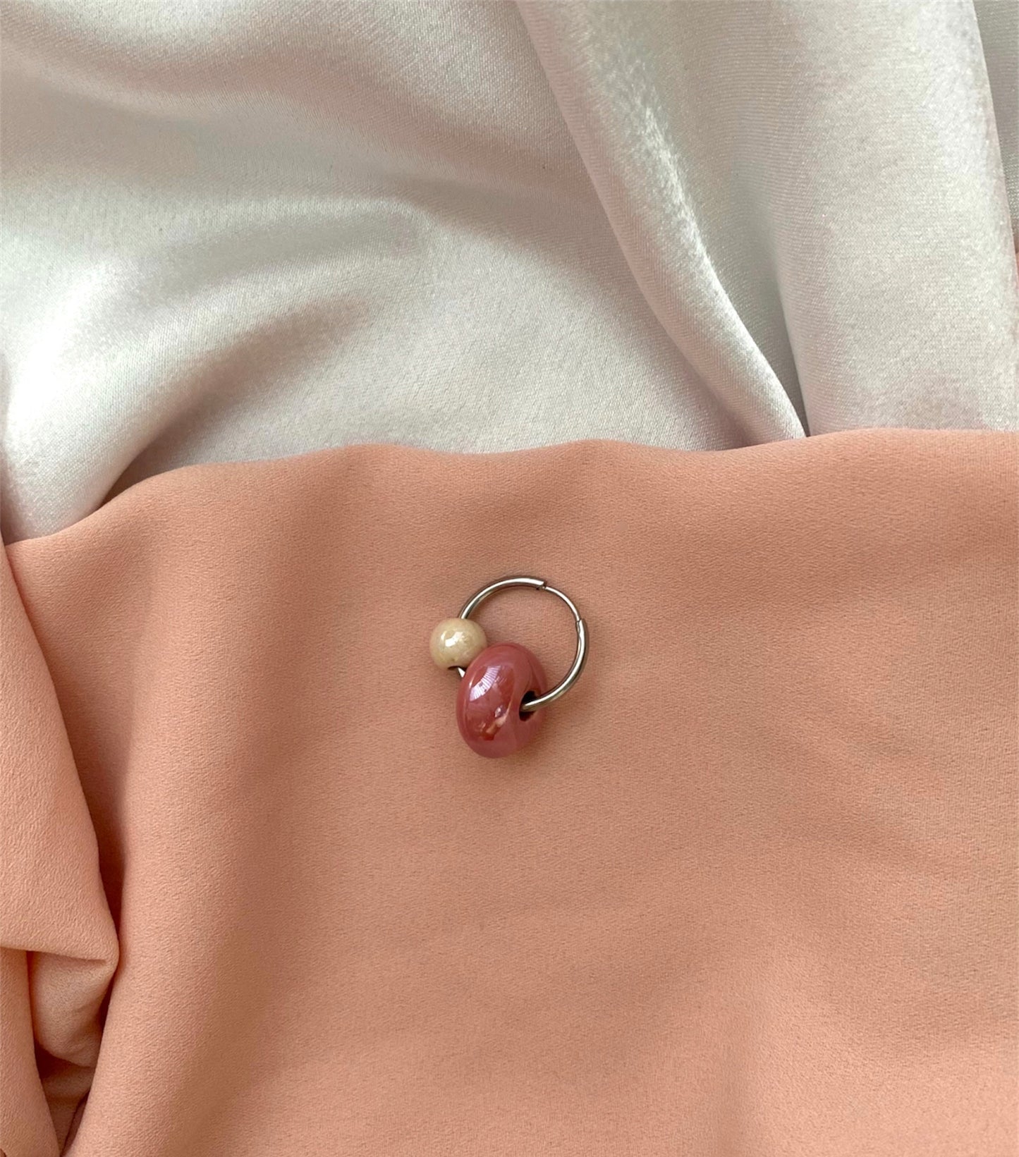 Rondelle Charm Màu Hồng Hoa Cà