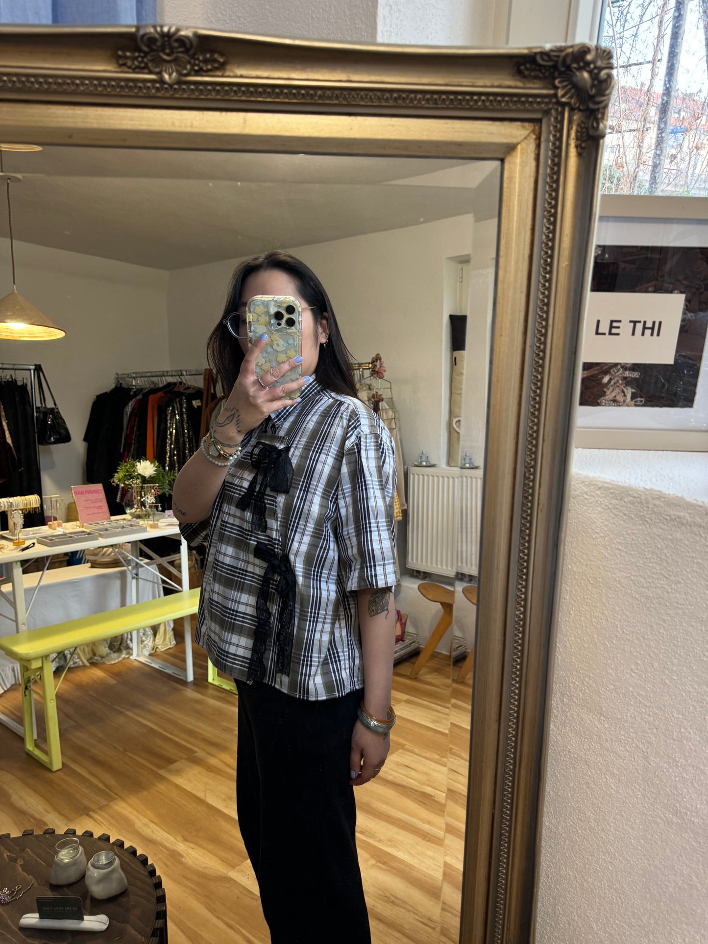 Check Shirt  White Reworked