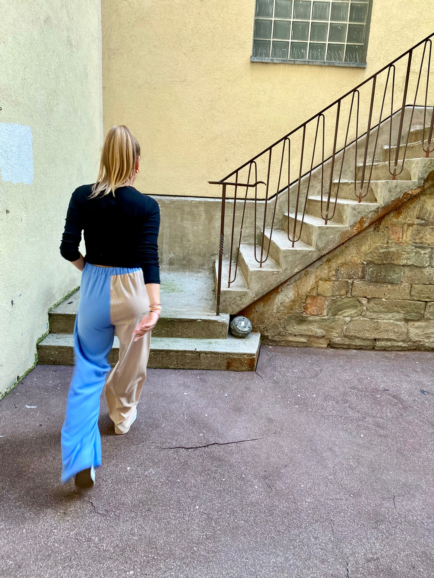 Sarah Pants Sky Blue/Beige