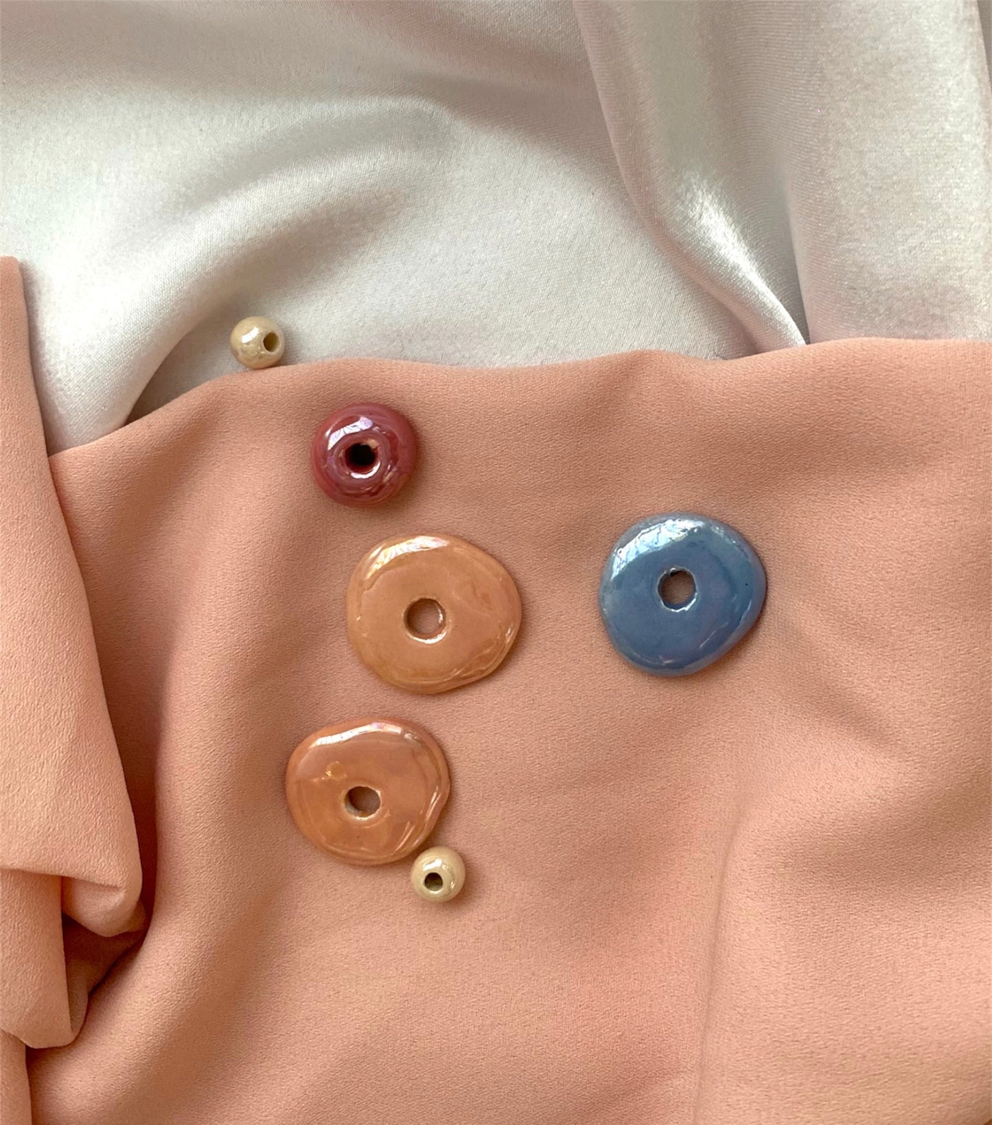 Rondelle Charm Màu Hồng Hoa Cà