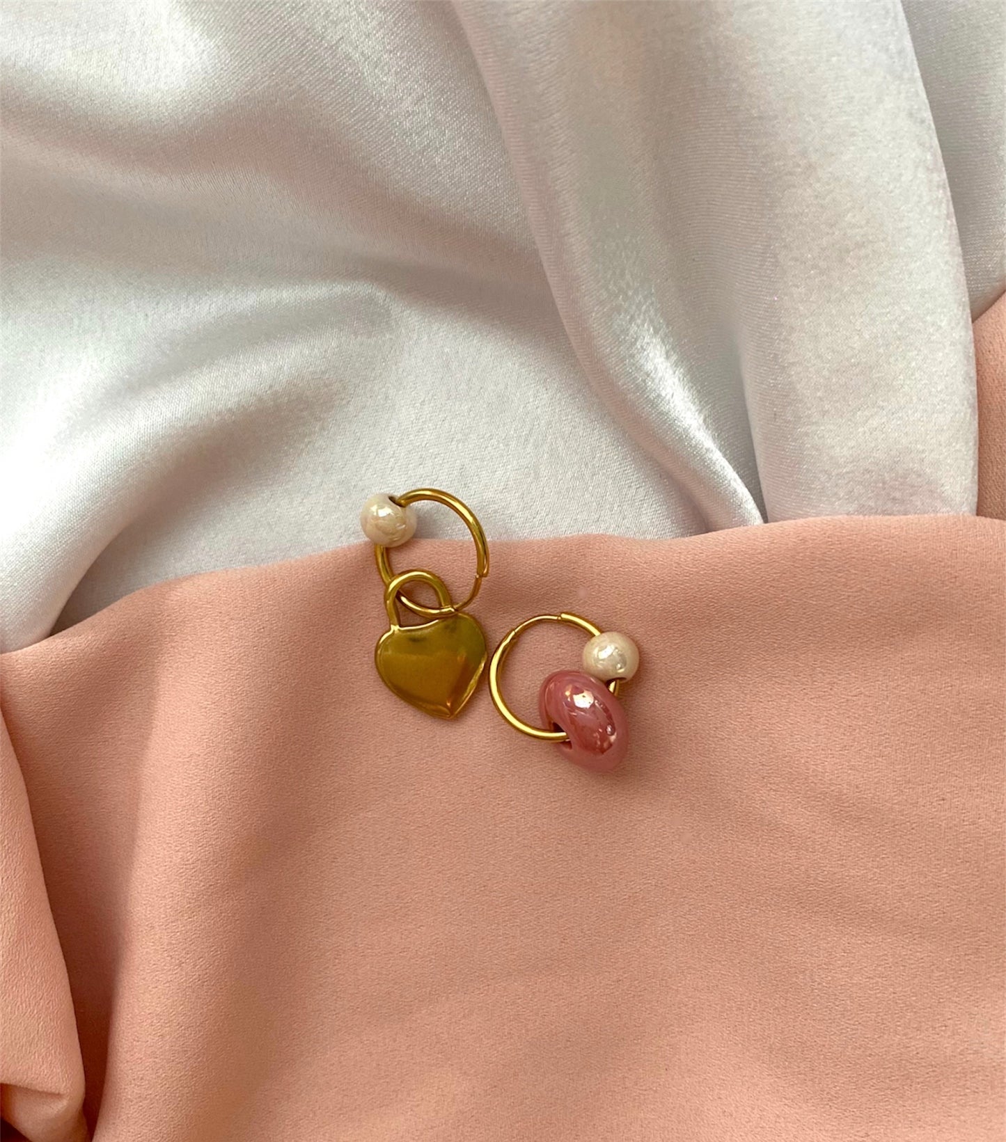 Rondelle Charm Màu Hồng Hoa Cà
