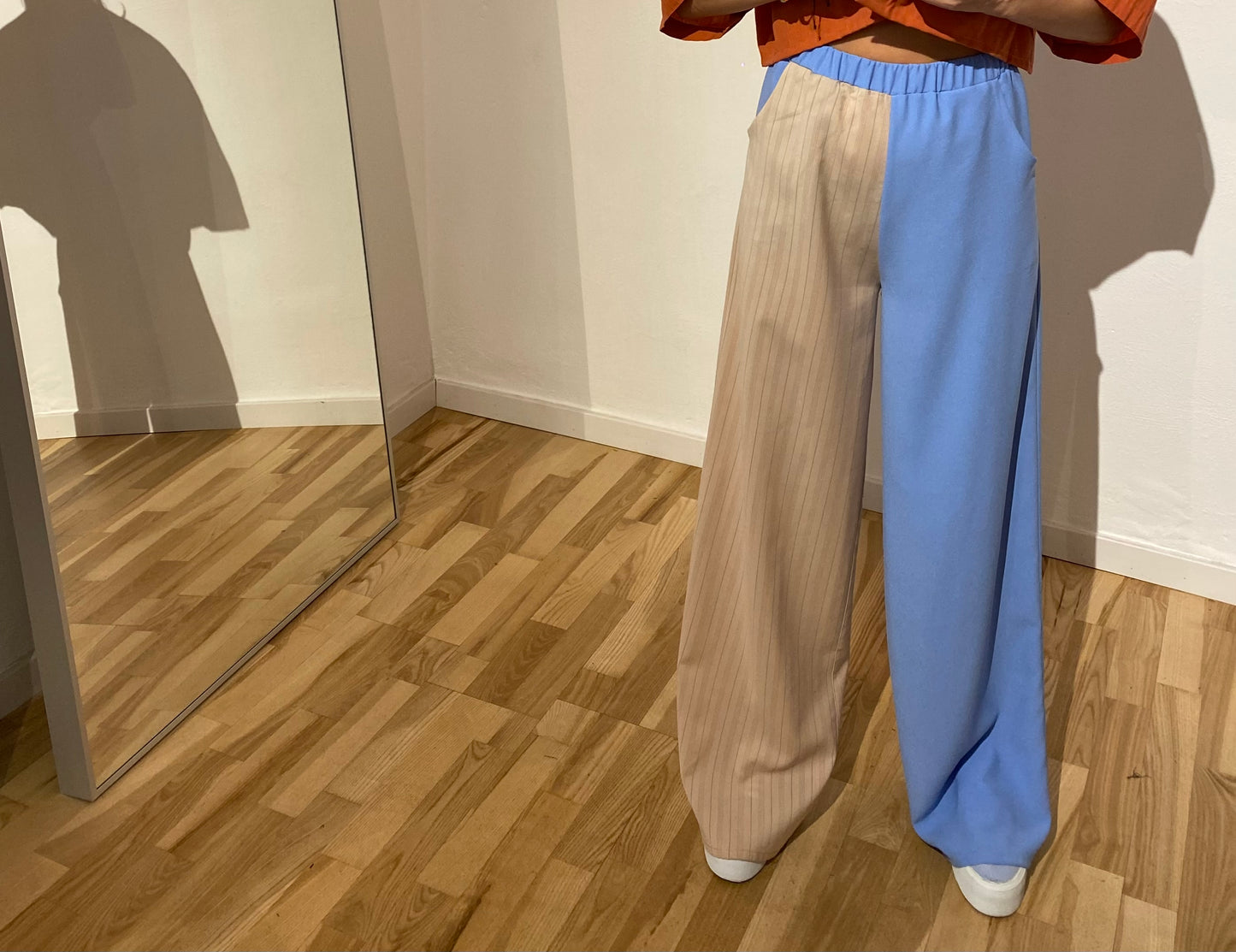 Sarah Pants Sky Blue/Beige