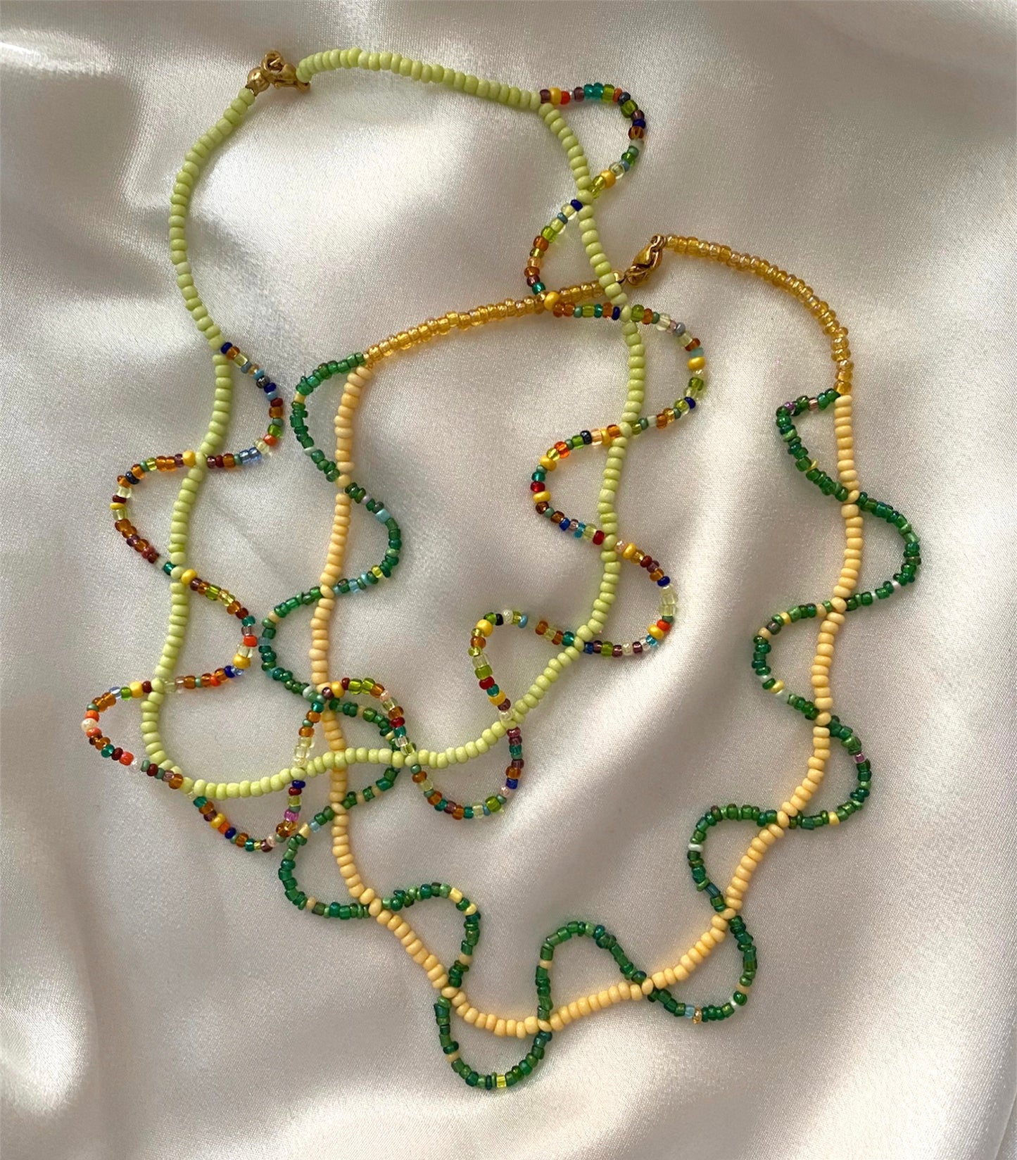 Wavy Necklace Yellow - Green