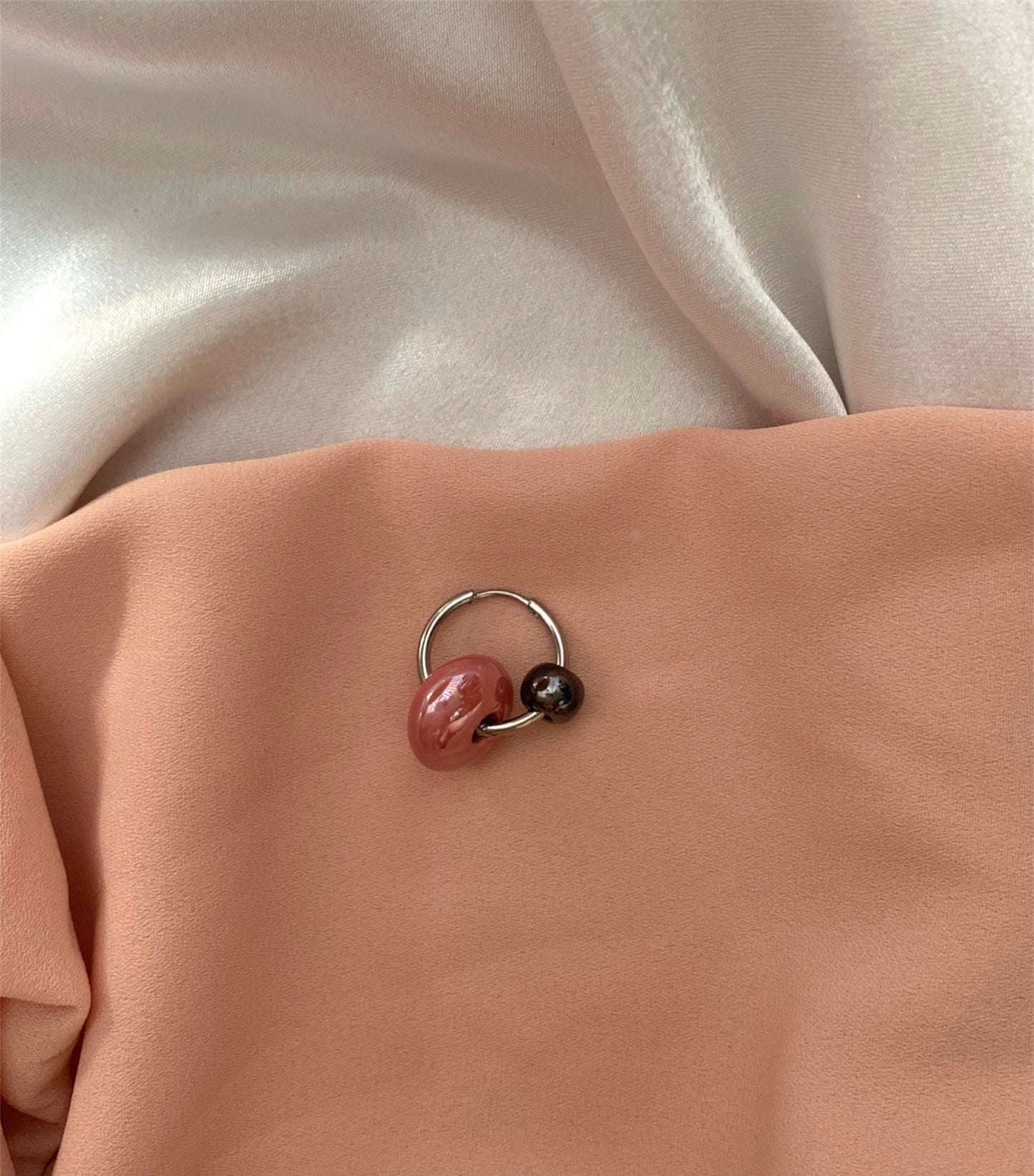 Rondelle Charm Màu Hồng Hoa Cà