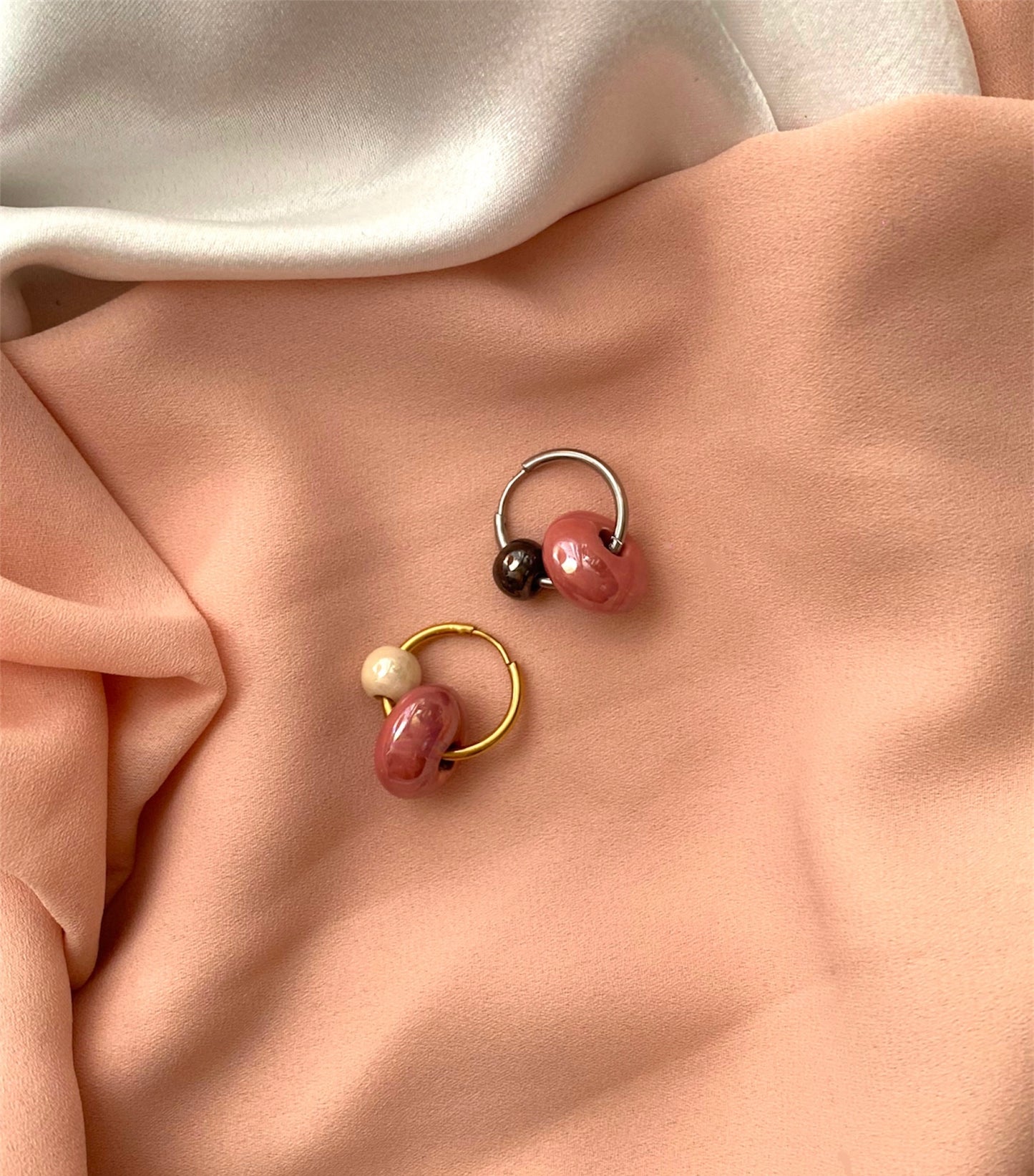 Rondelle Charm Màu Hồng Hoa Cà