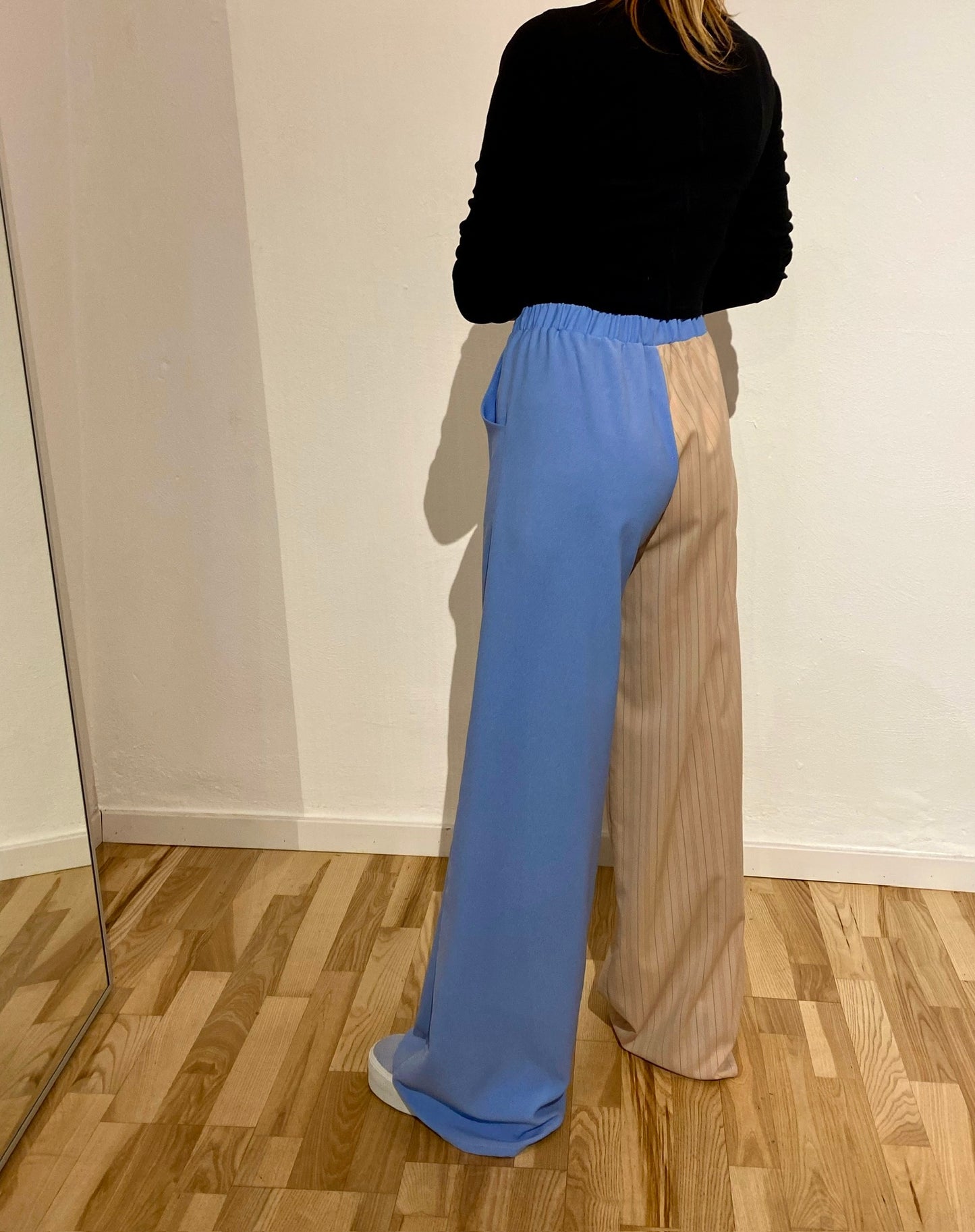 Sarah Pants Sky Blue/Beige