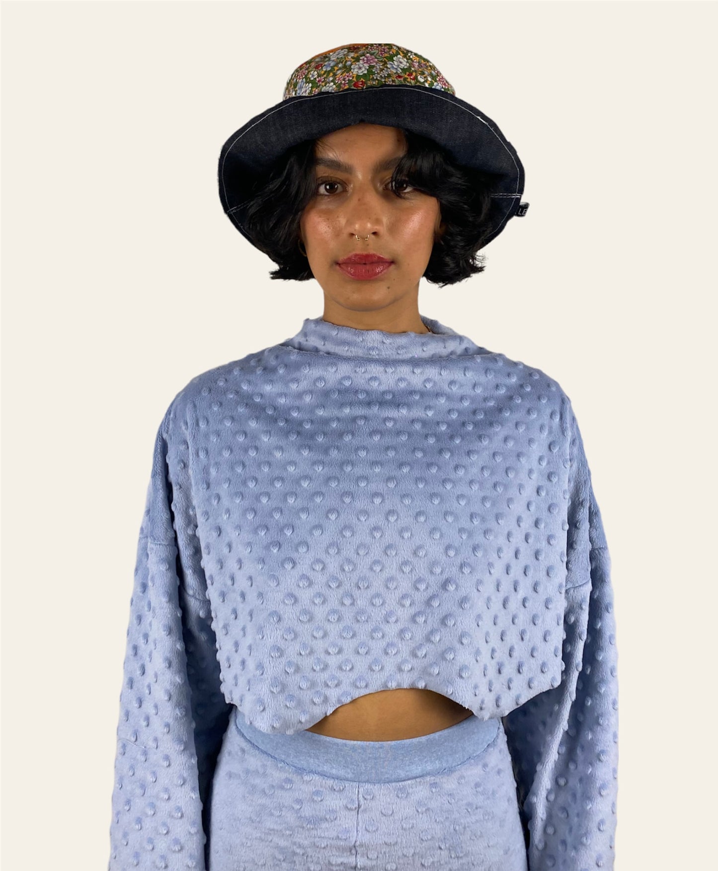 Mũ Bucket Denim/Hoa có thể đảo ngược