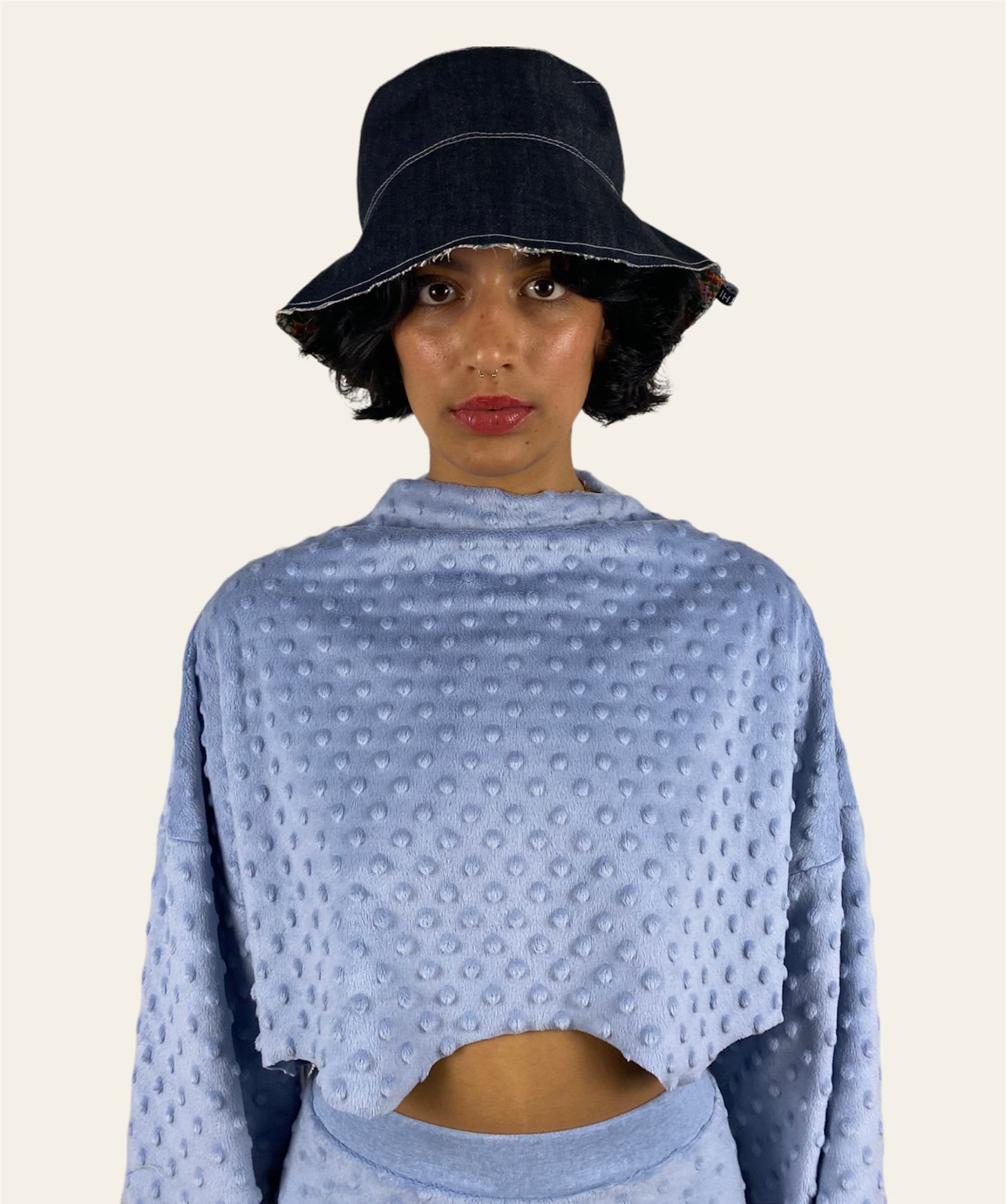 Mũ Bucket Denim/Hoa có thể đảo ngược