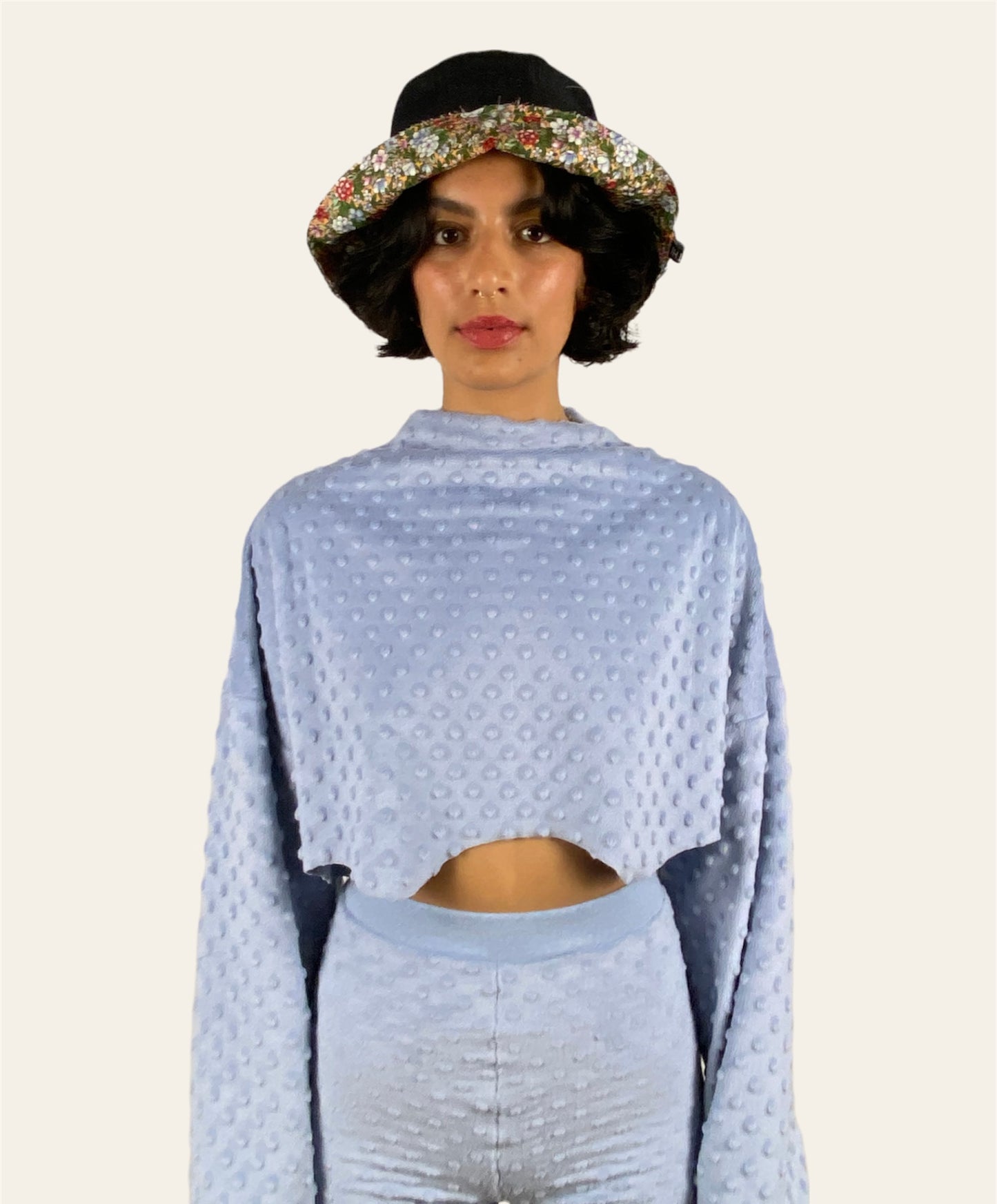 Mũ Bucket Denim/Hoa có thể đảo ngược
