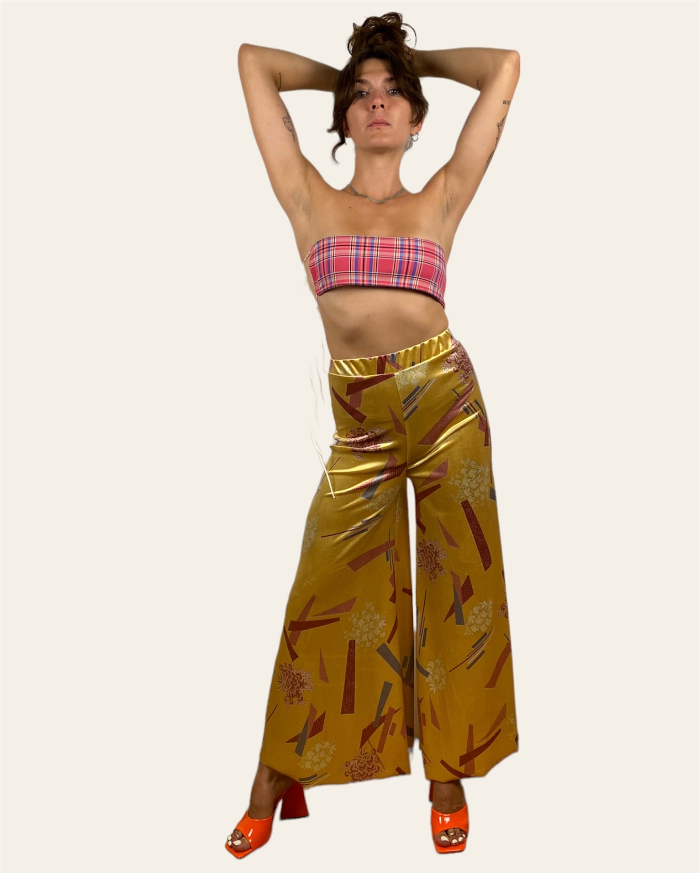Bara Flared Velvet Pants Yellow