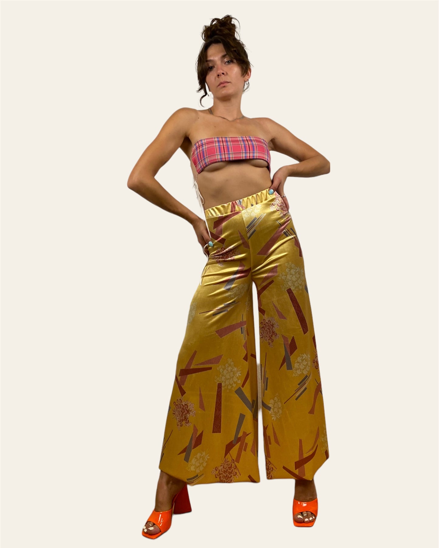 Bara Flared Velvet Pants Yellow