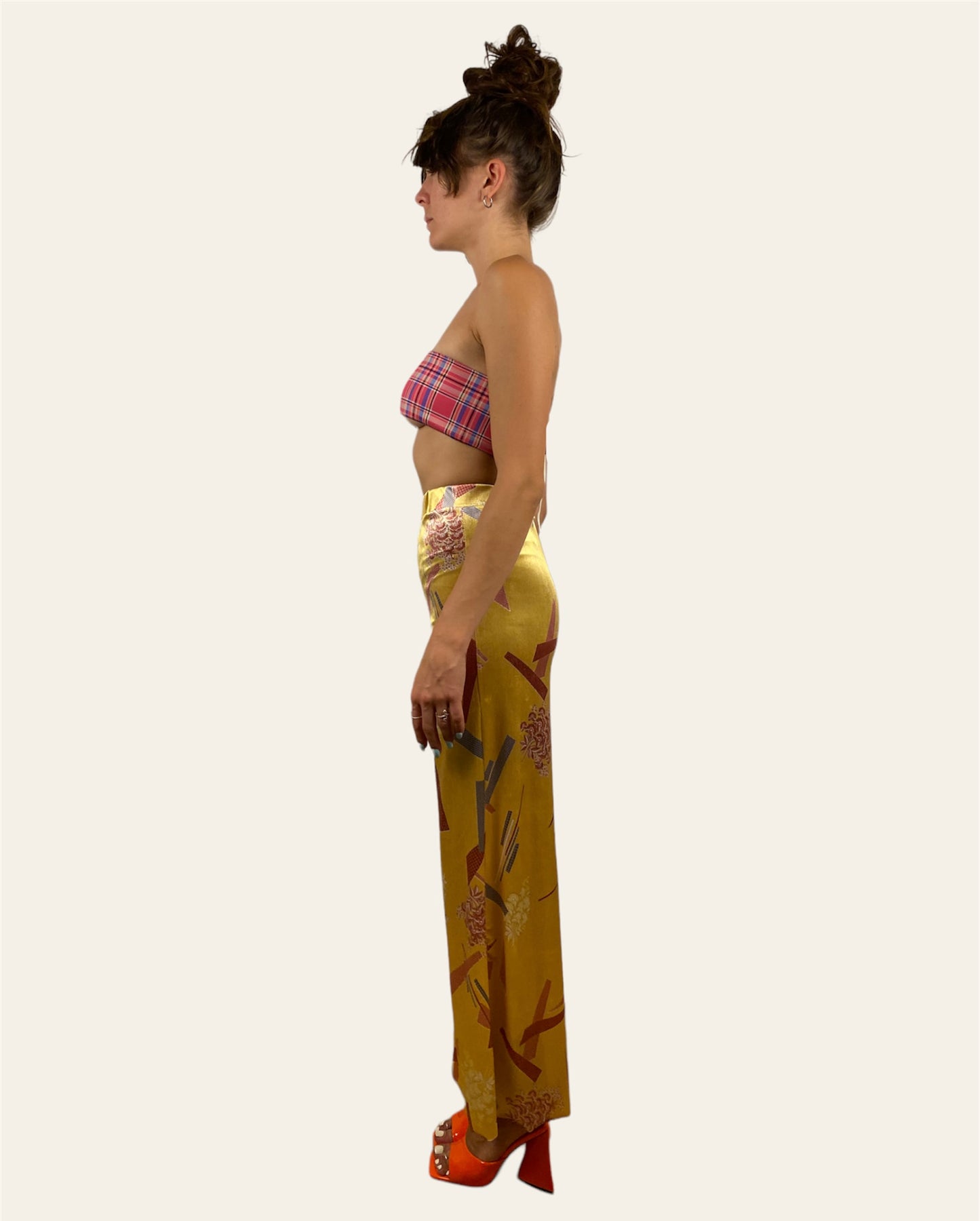 Bara Flared Velvet Pants Yellow