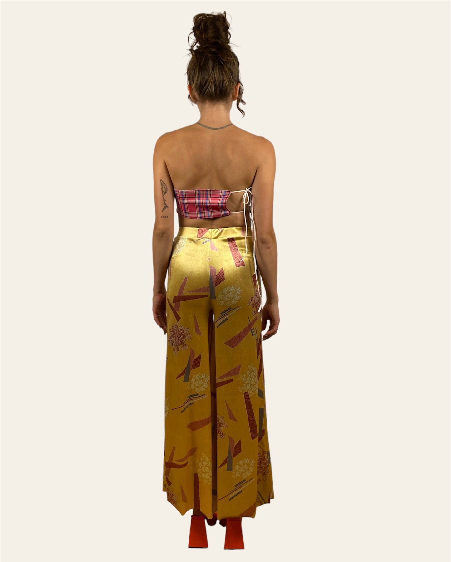 Bara Flared Velvet Pants Yellow