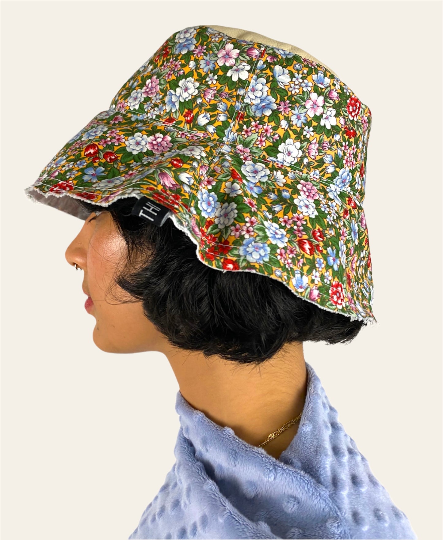 Bucket Hat Reversible Flower/Sky Blue