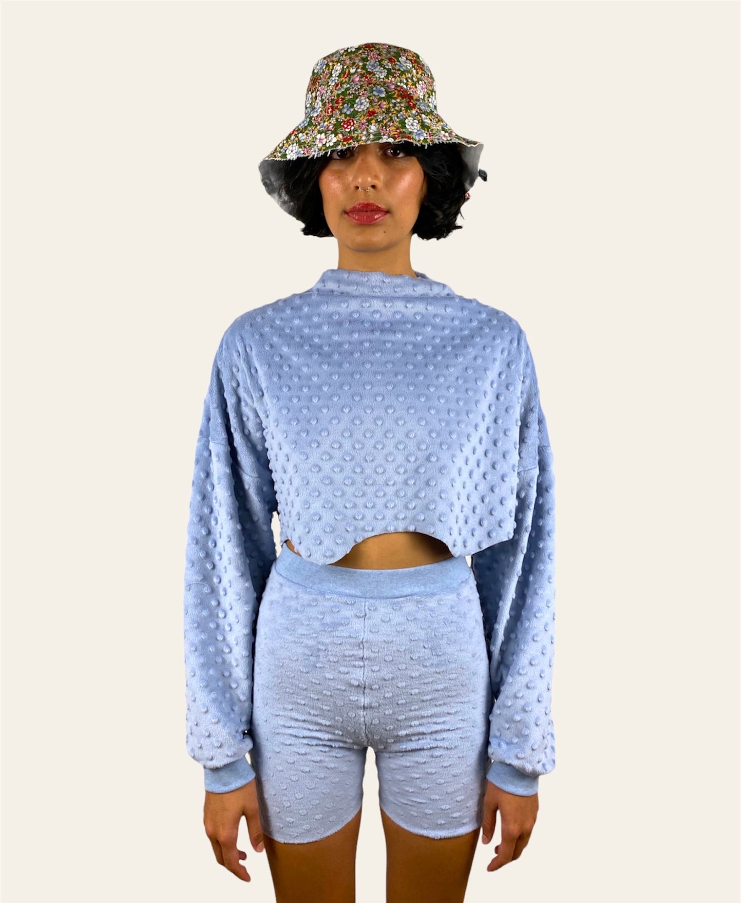 Bucket Hat Reversible Flower/Sky Blue