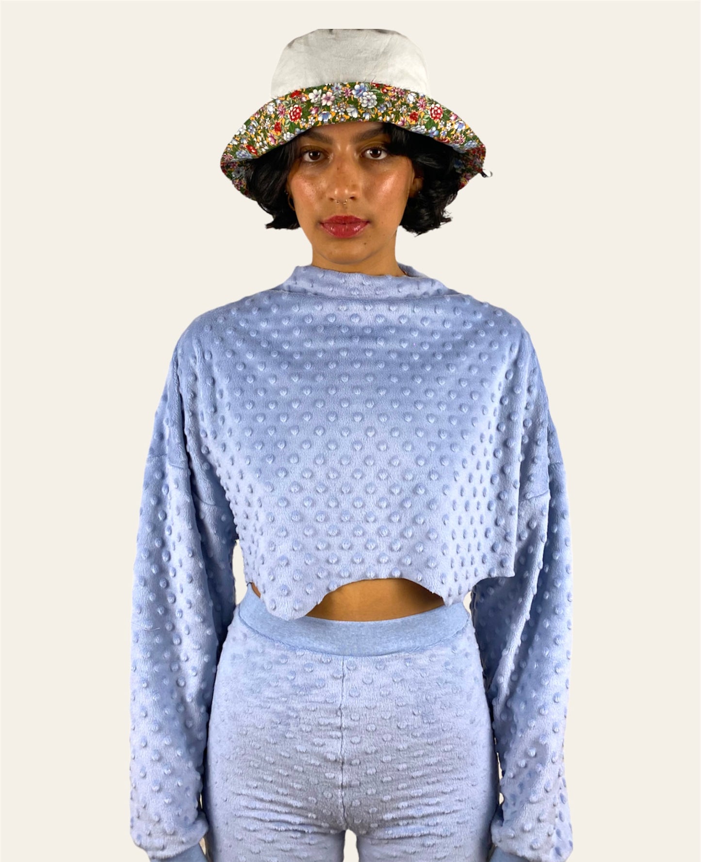 Bucket Hat Reversible Flower/Sky Blue