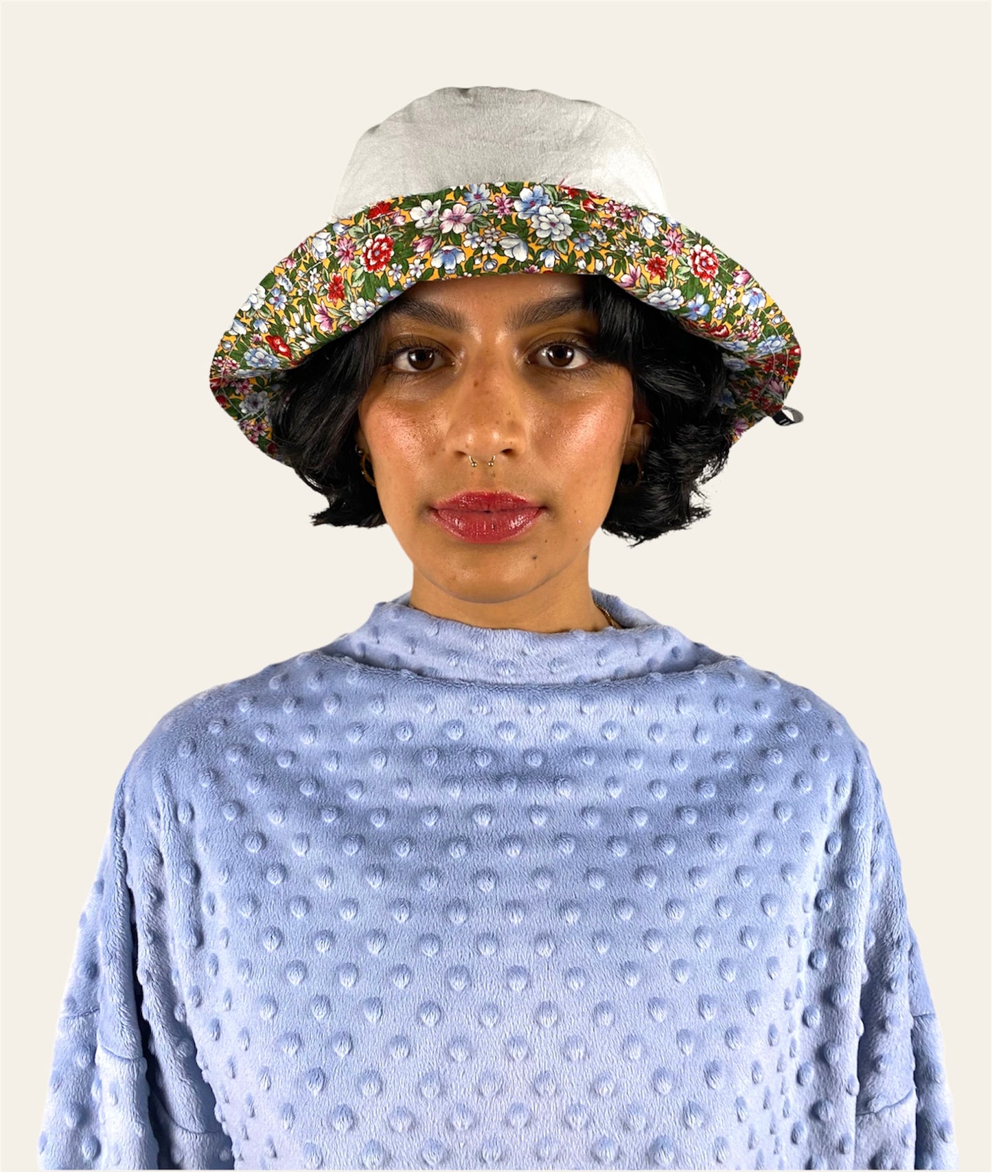 Bucket Hat Reversible Flower/Sky Blue
