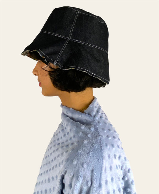 Bucket Hat Reversible Denim/Flower